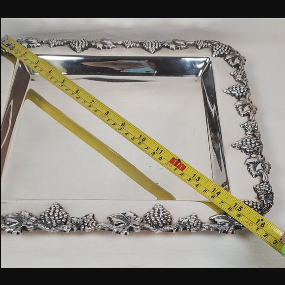 Vintage Wm Rogers Silver-Plated Serving Platter - Old English Reproduction - Picture 4 of 7